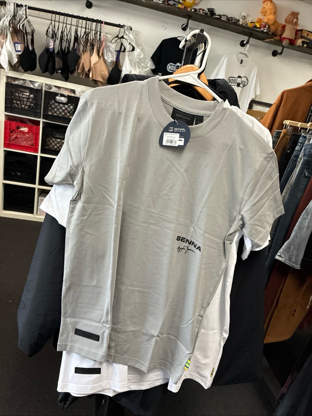 Ayrton Senna F1 Signature T-Shirt - Gray New NWT Men’s Rare SZ Med